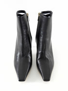 Jimmy Choo Black Leather Open Back Square Toe High Heel Boots - 34.5