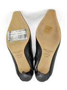 Jimmy Choo Black Leather Open Back Square Toe High Heel Boots - 34.5