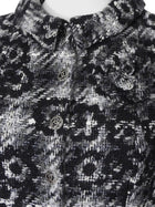 Chanel Black Grey 05A Tweed Wool Camelia Skirt and Coat 2pcs - 38