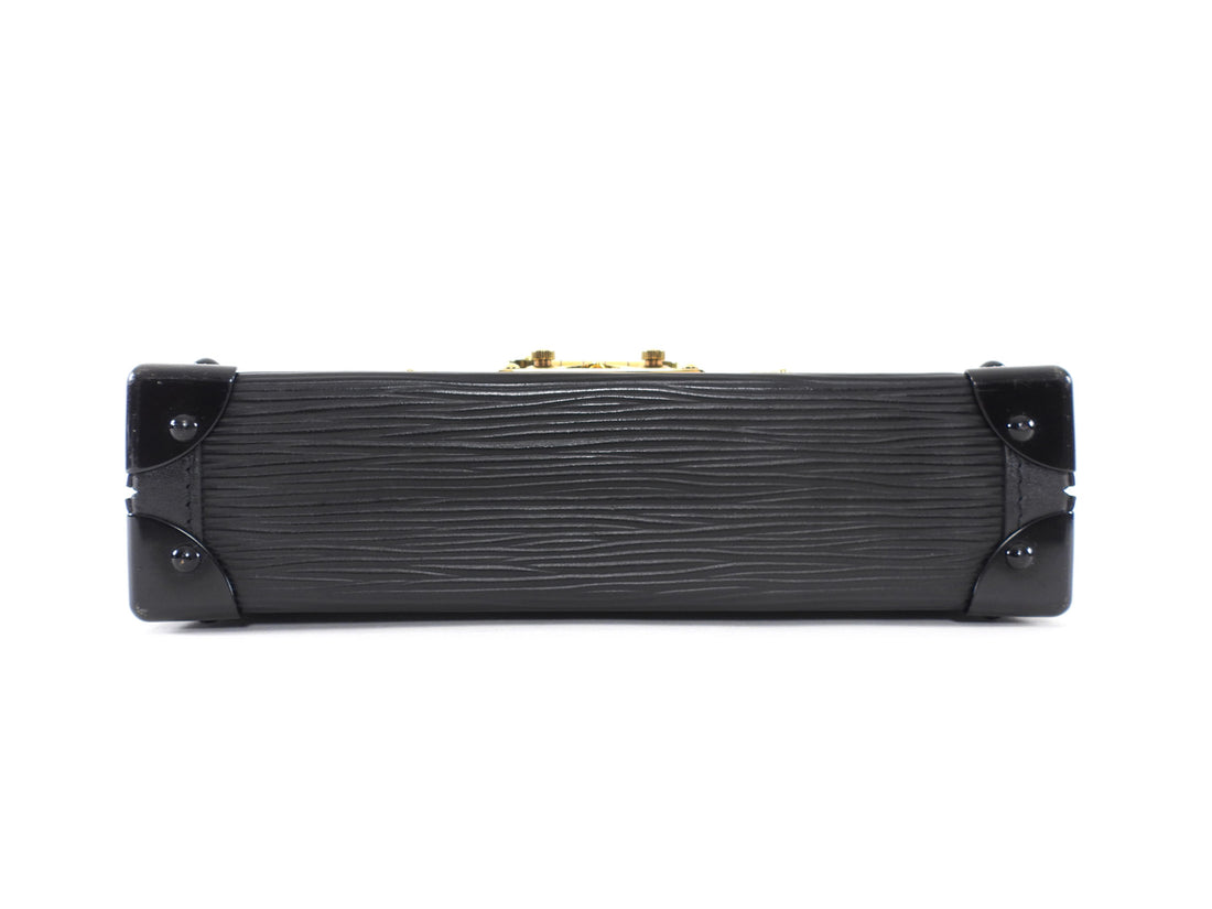 Louis Vuitton Black Epi Leather Petite Malle Trunk Box Bag