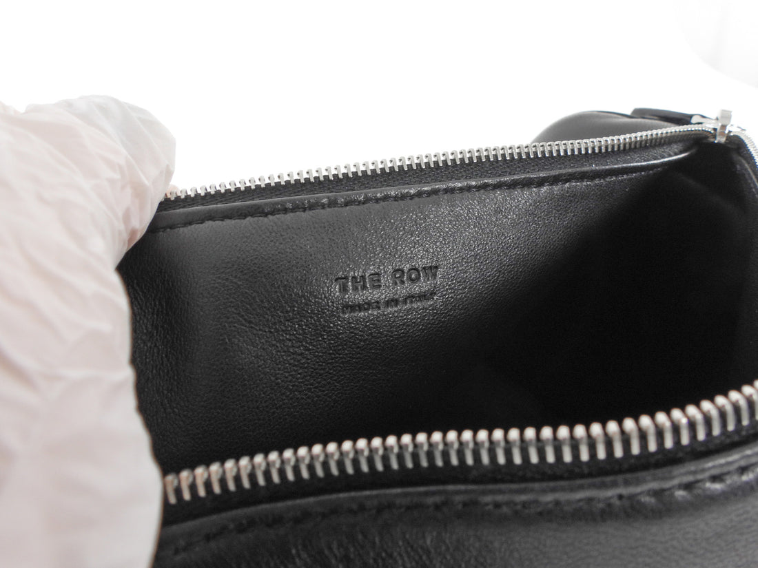The Row Black Lambskin Leather 90's Leather Shoulder Bag Mini 21cm