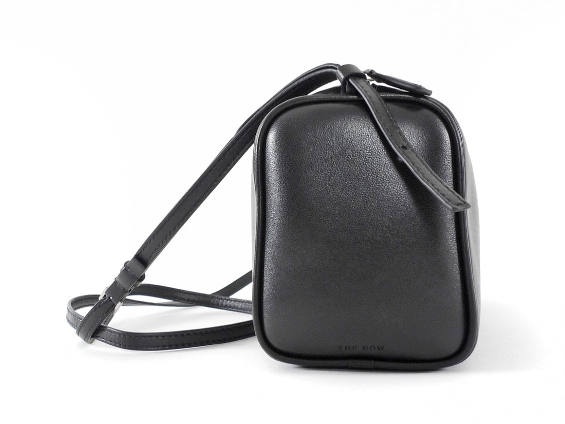 The Row Black Lambskin Leather 90's Leather Shoulder Bag Mini 21cm