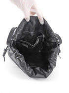 The Row Black Angy Calfskin Leather Drawstring Shoulder Bag