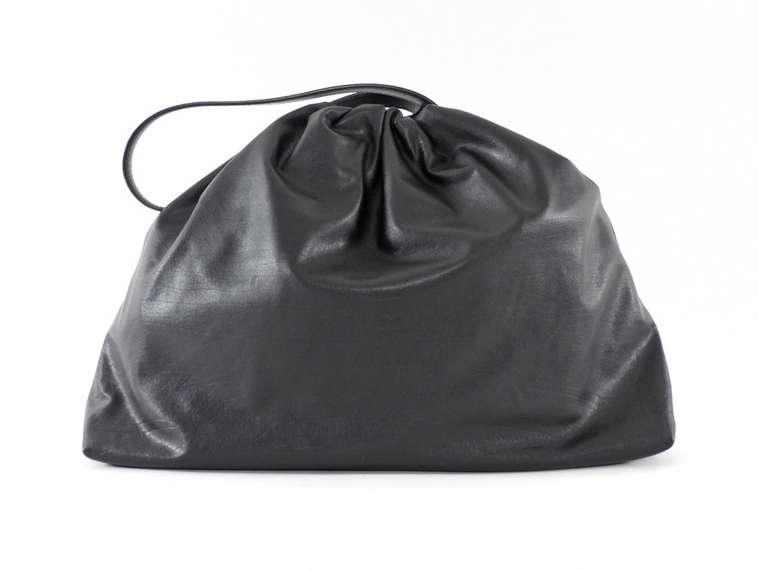 The Row Black Angy Calfskin Leather Drawstring Shoulder Bag