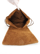 Bottega Veneta Giorno Brown Suede Intrecciato Woven Leather Shoulder Bag