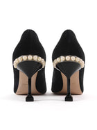 Miu Miu Black Velvet Pearl Embellished Pumps