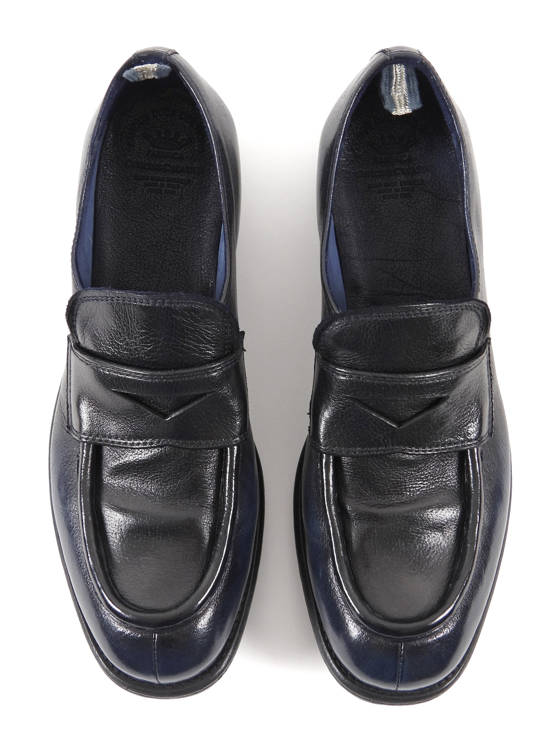 Officine Creative Navy Diary 001 Novak Leather Penny Loafers - 39