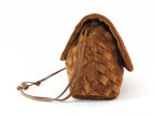 Bottega Veneta Giorno Brown Suede Intrecciato Woven Leather Shoulder Bag
