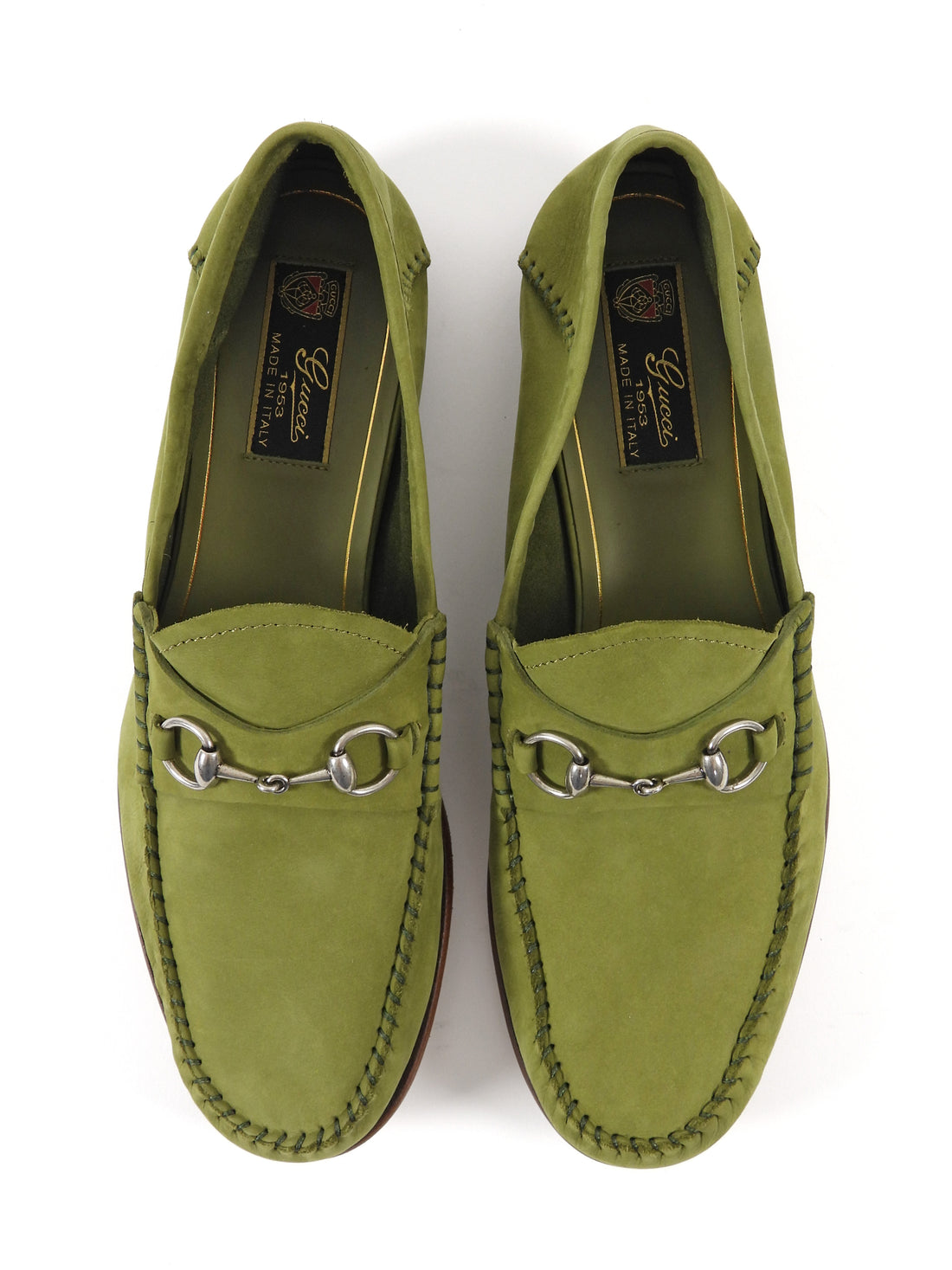 Gucci Olive green Nubuck Suede Soft Horsebit 1953 Loafer - 39.5