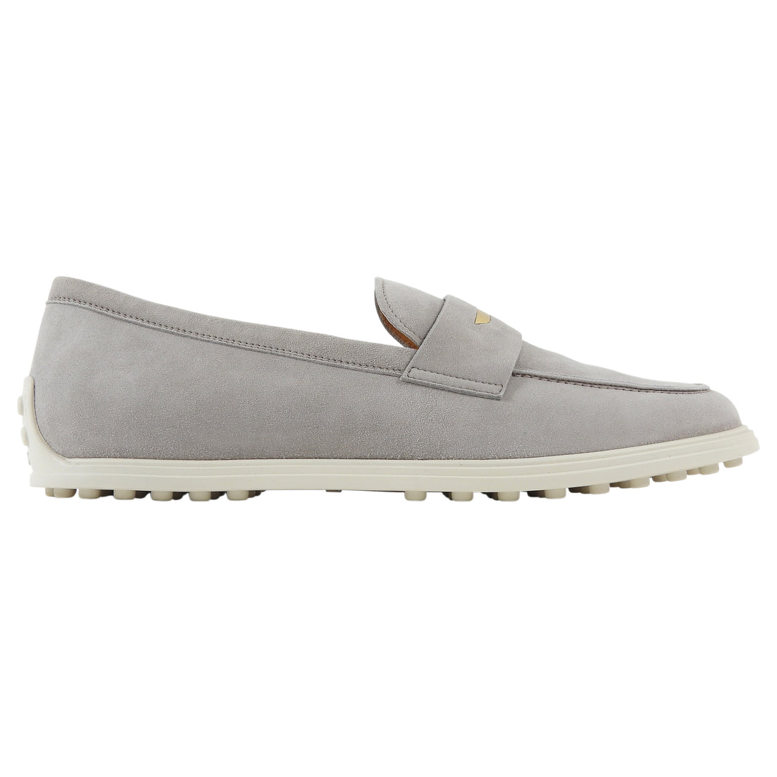 Tod's Light Dove Grey Suede and Rubber Loafer Shoes - 39