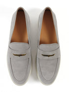 Tod's Light Dove Grey Suede and Rubber Loafer Shoes - 39