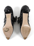 Miu Miu Black Patent Leather Crystal Buckle Mary Jane Pumps - 38.5