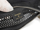 Chanel 2025 Black Mesh Shiny Lambskin Chain Hobo Bag