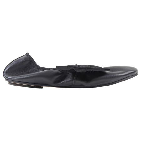 Repetto Black Soft Leather Bow Ballet Flats - 41