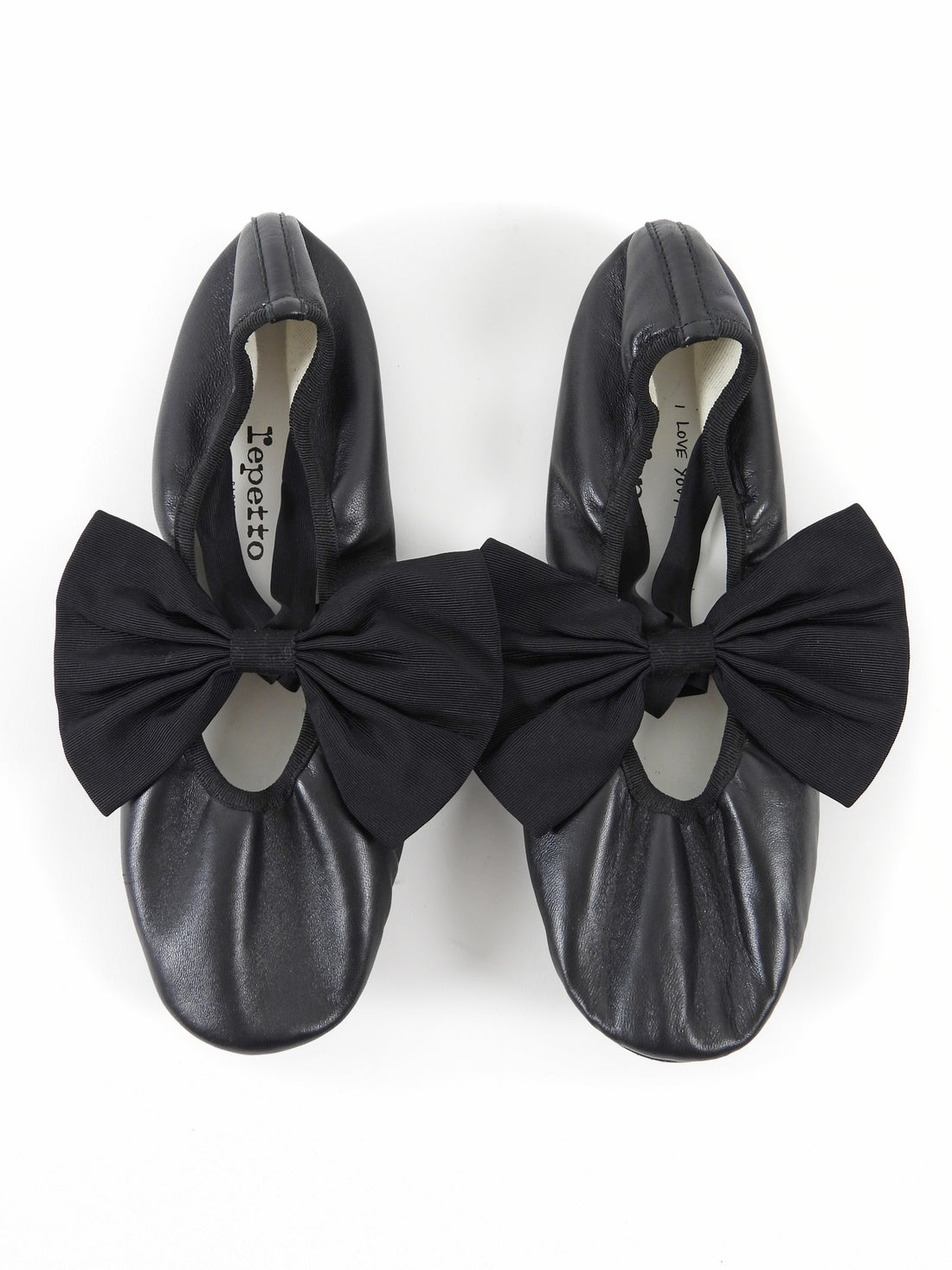 Repetto Black Soft Leather Bow Ballet Flats - 41