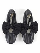 Repetto Black Soft Leather Bow Ballet Flats - 41