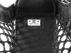 Chanel 2025 Black Mesh Shiny Lambskin Chain Hobo Bag