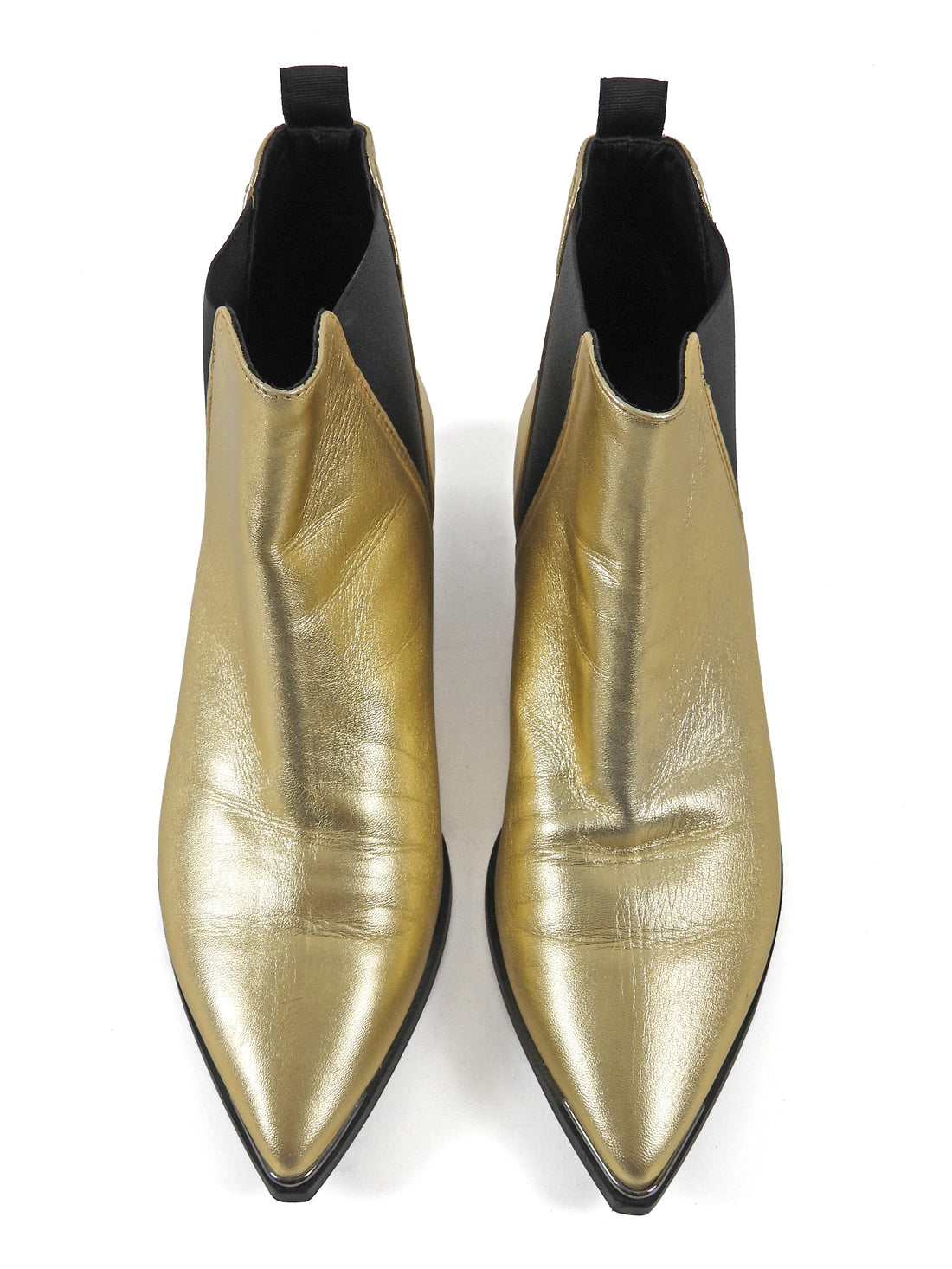 Acne Studios Gold Jensen Metallic Leather Pointed Chelsea Boots - 38