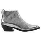 Rag Bone Silver Metallic Crackle Leather Ankle Western Boots -38.5
