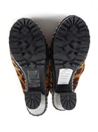 Miu Miu Tan Brown Leopard Pony Hair Platform Clogs - 38