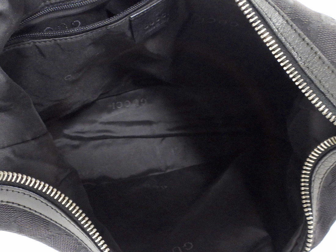 Gucci Vintage Tom Ford Era Black Monogram Canvas Hobo Bag