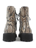 Giuseppe Zanotti Brown Thora Snakeskin Python Effect Lace Up Combat Boots - 40