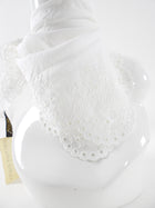 Louis Vuitton White Cotton Broderie Anglaise Square Bandana Scarf