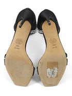 Alexander McQueen Black Satin Crystal Embellished High Heel Sandals - 38.5