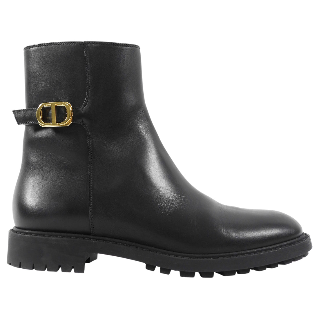 Christian Dior Black 30 Montaigne CD Buckle Ankle Boots - 40