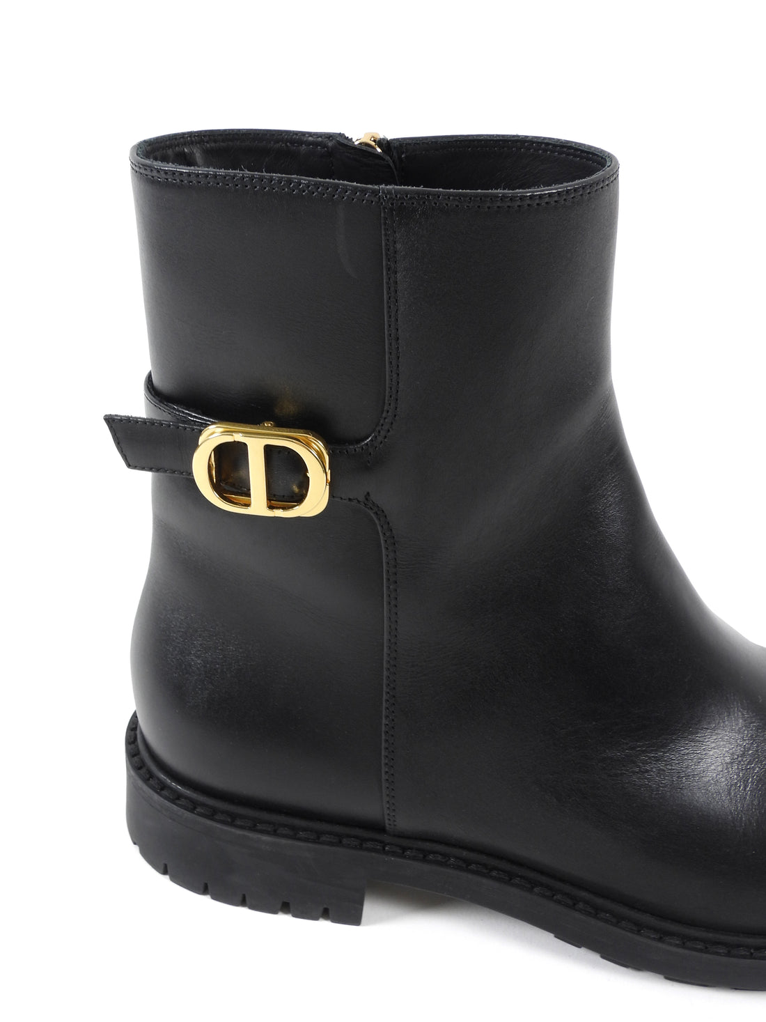 Christian Dior Black 30 Montaigne CD Buckle Ankle Boots - 40