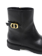 Christian Dior Black 30 Montaigne CD Buckle Ankle Boots - 40