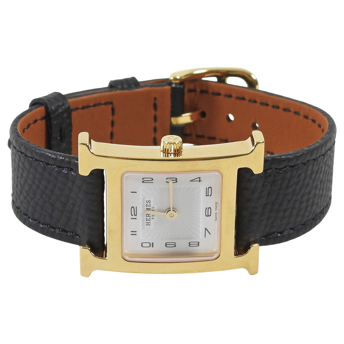 Hermes H Heure Mini Model 21mm Gold Plated Watch