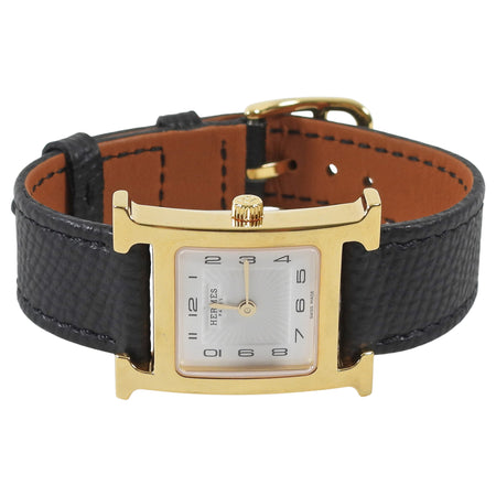 Hermes H Heure Mini Model 21mm Gold Plated Watch
