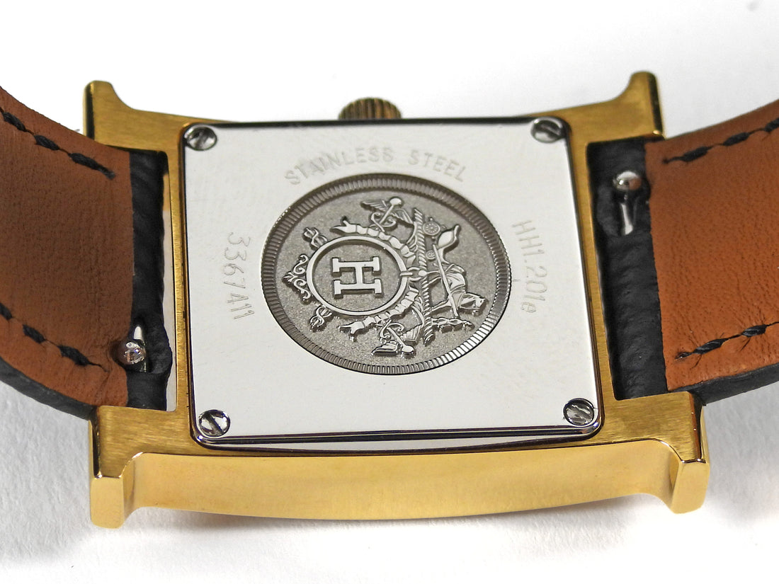 Hermes H Heure Mini Model 21mm Gold Plated Watch