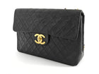 Chanel Vintage 1991 Classic Flap XL Maxi Black Leather GHW Chain Bag