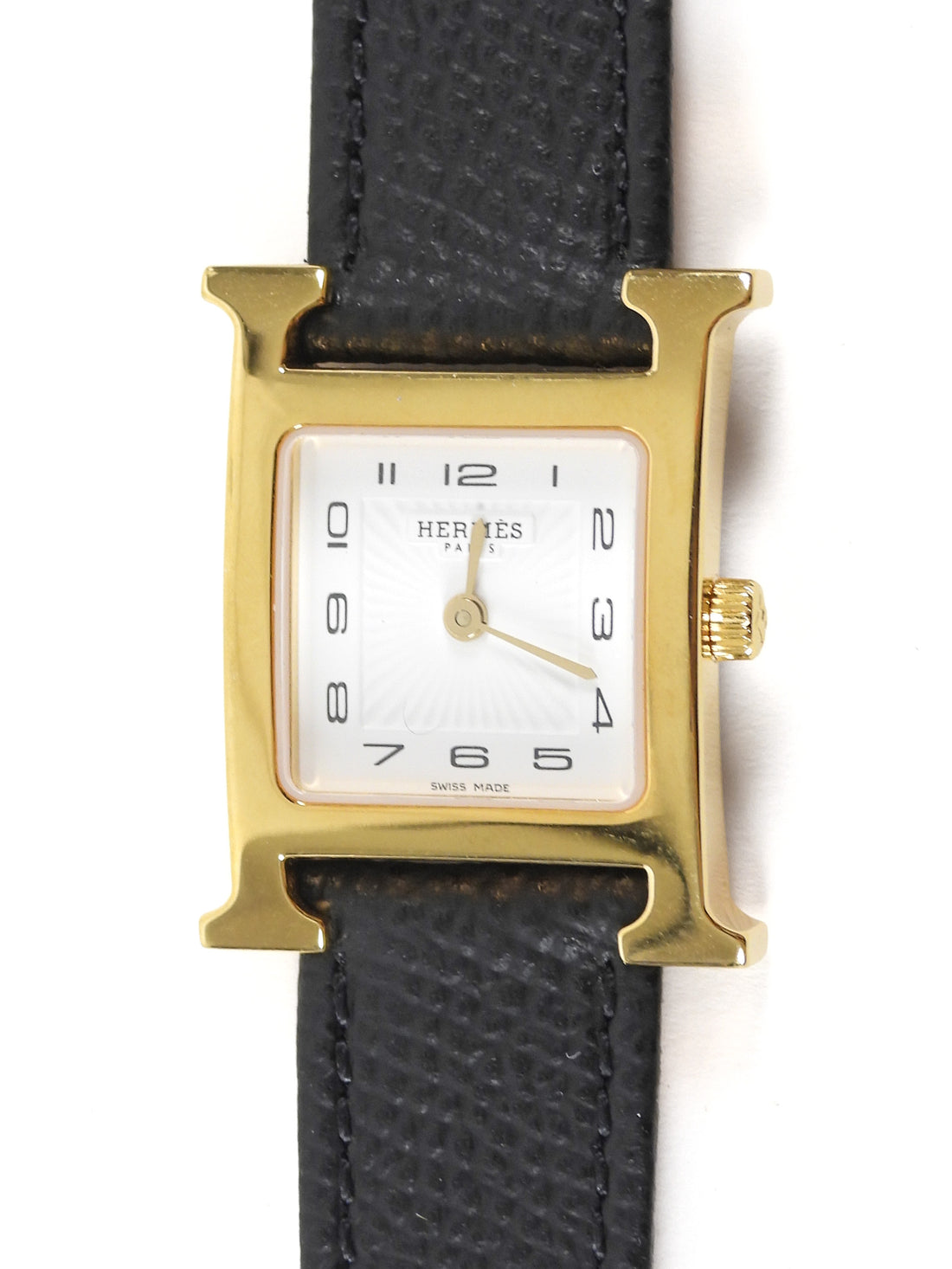 Hermes H Heure Mini Model 21mm Gold Plated Watch