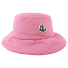 Moncler Pink  Light Nylon Puffer Logo Bucket Hat - M