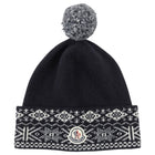 Moncler Black Knit Nordic Style Pom Pom Toque Hat