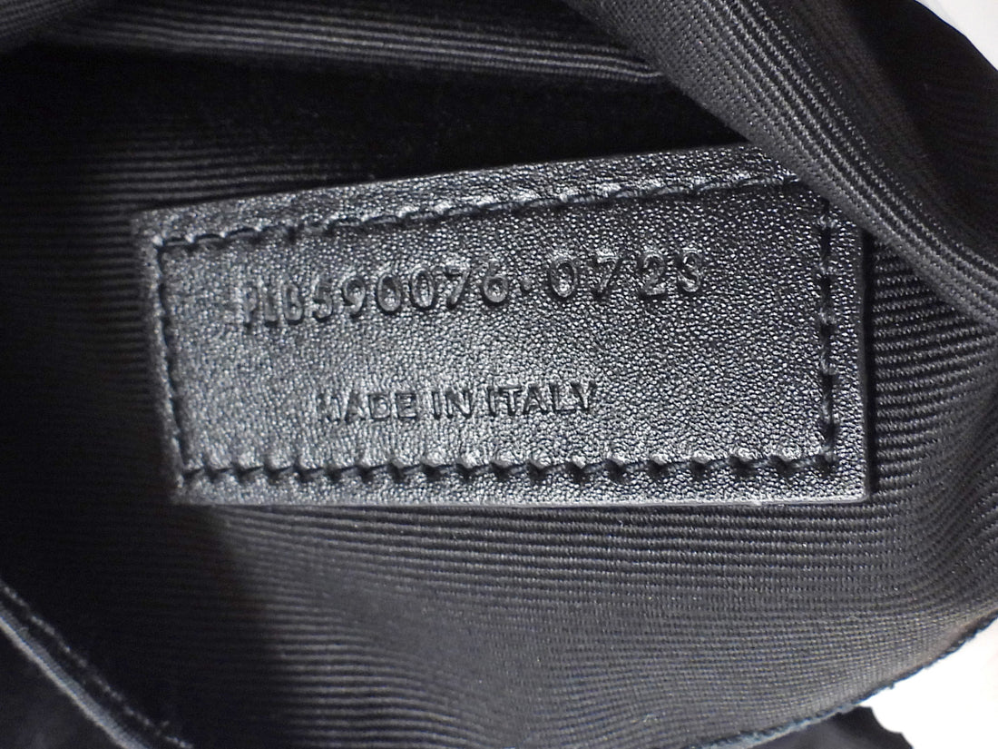 Saint Laurent Black Nylon Cassandre YSL Logo Belt Bag