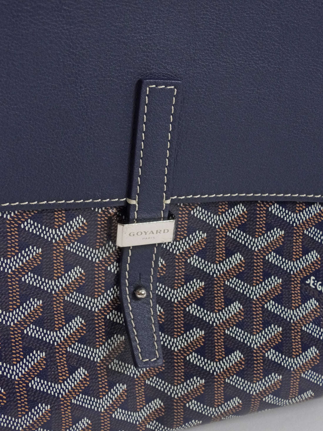 Goyard Navy Coursier Messenger Goyardine Coated Canvas Bag