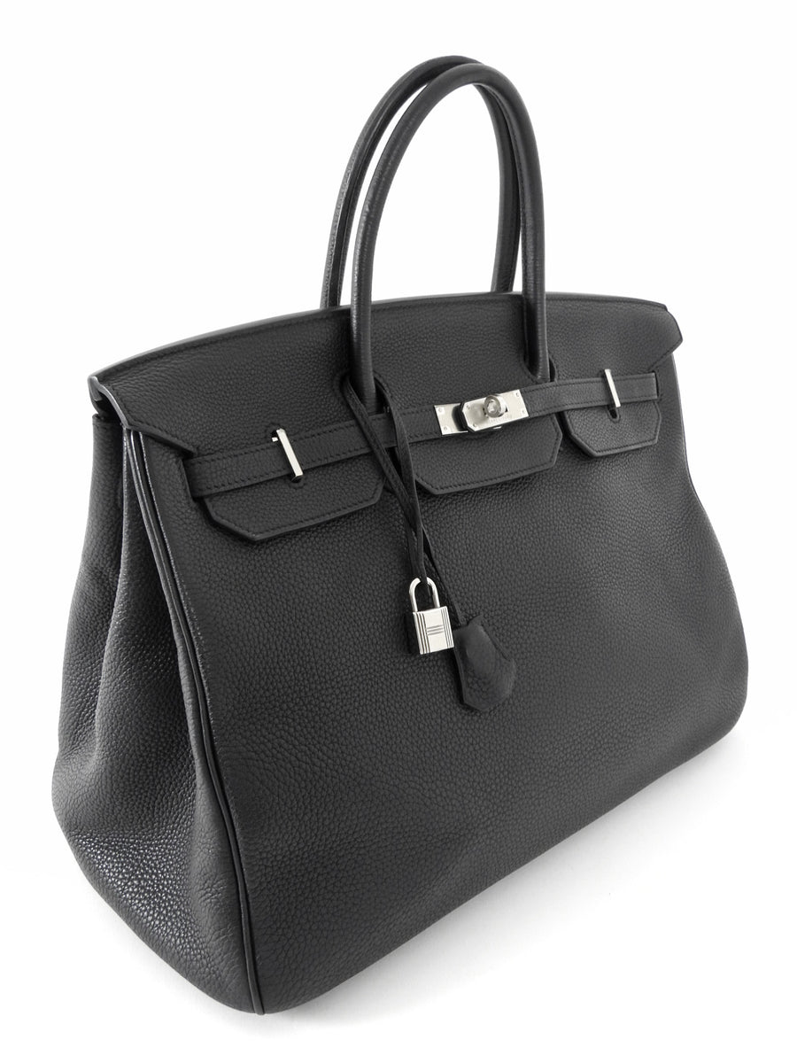 Hermes Birkin 40 Noir Black Togo Leather PHW Bag