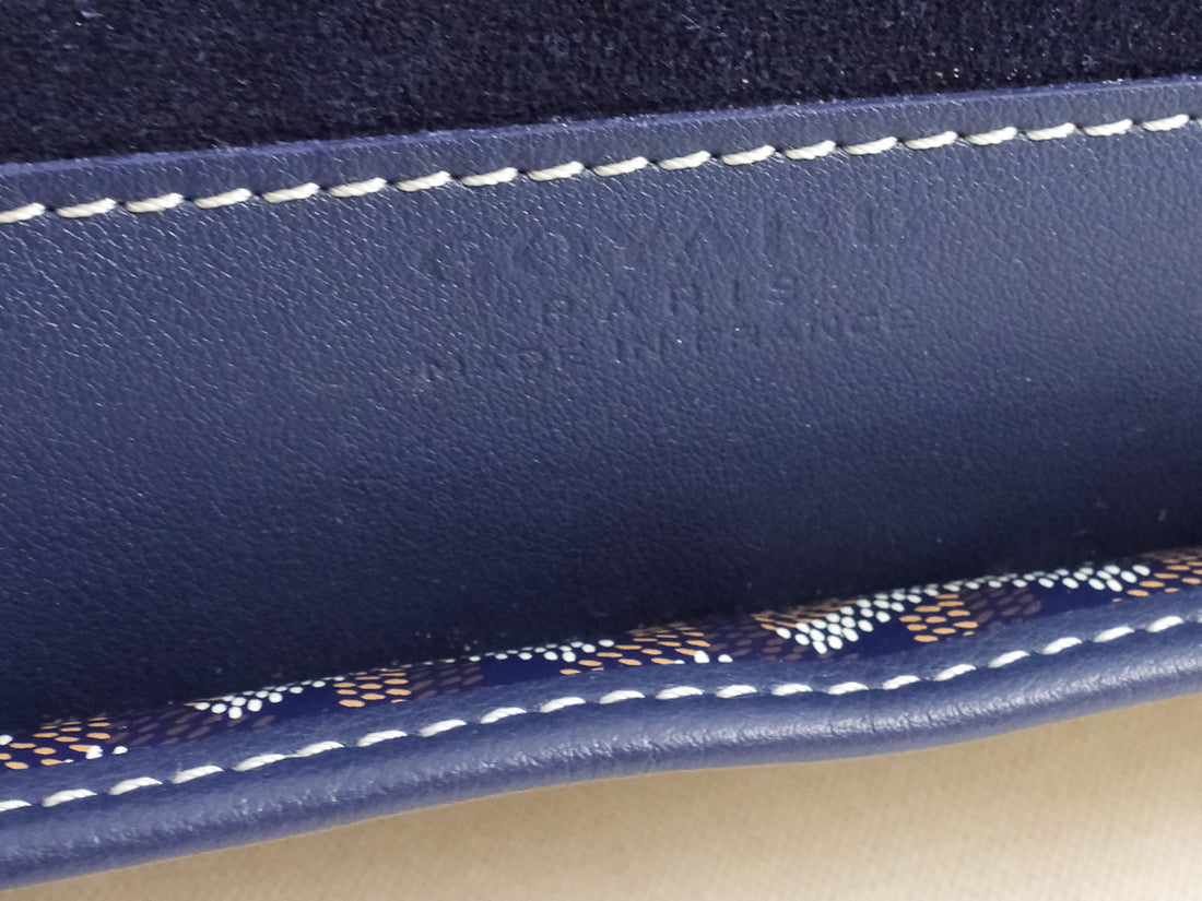 Goyard Navy Coursier Messenger Goyardine Coated Canvas Bag