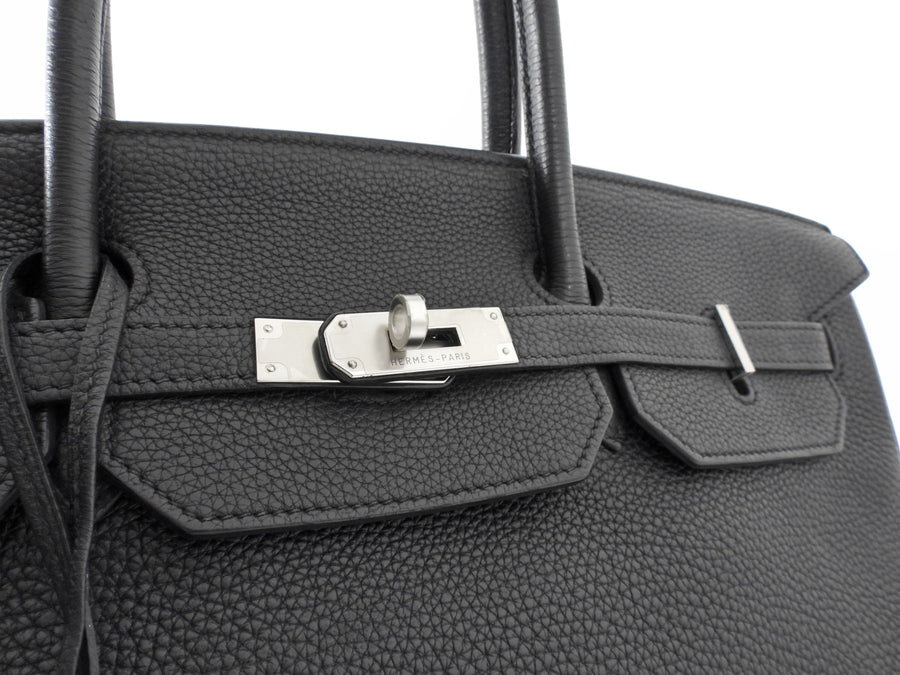 Hermes Birkin 40 Noir Black Togo Leather PHW Bag