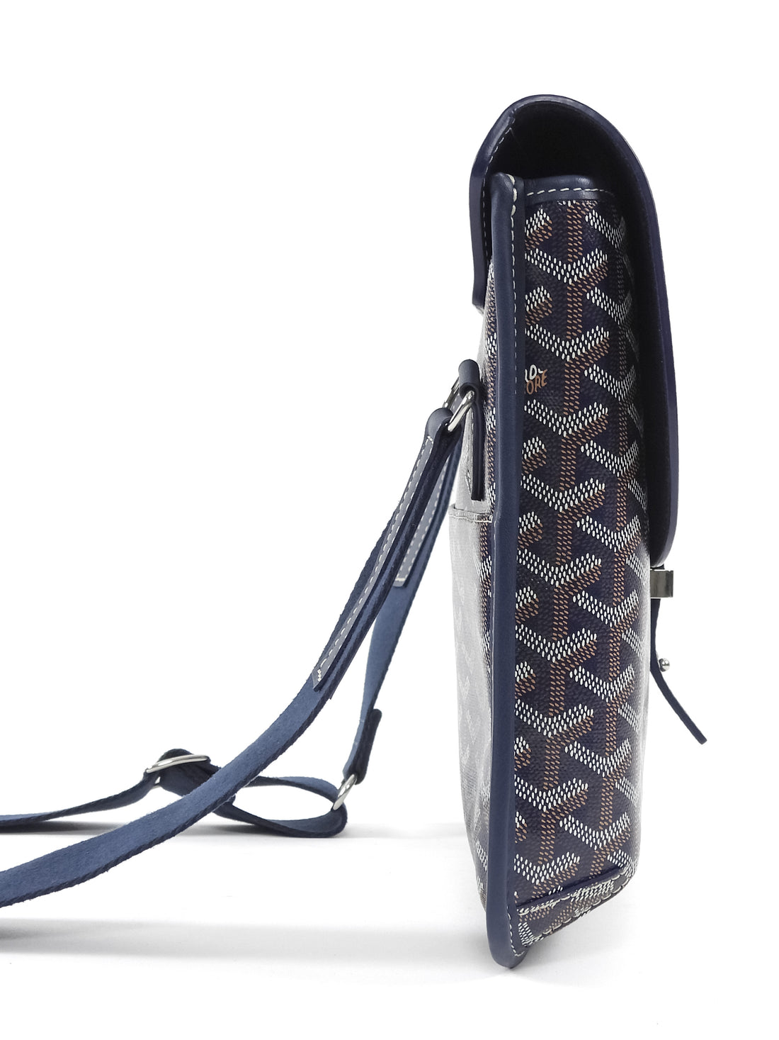 Goyard Navy Coursier Messenger Goyardine Coated Canvas Bag