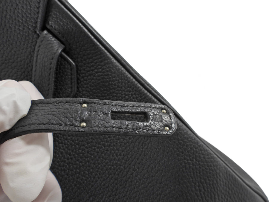 Hermes Birkin 40 Noir Black Togo Leather PHW Bag