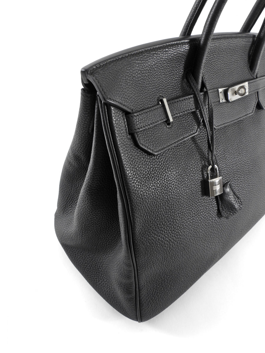 Hermes Birkin 40 Noir Black Togo Leather PHW Bag