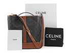 Celine Brown Black Monogram Coated Canvas and Leather Triomphe Medium Bucket Bag