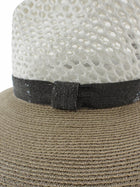 Brunello Cuccinelli Open Weave and Straw Monili Wide Brim Combo Hat - S