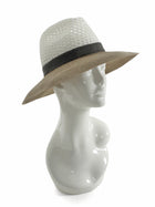 Brunello Cuccinelli Open Weave and Straw Monili Wide Brim Combo Hat - S