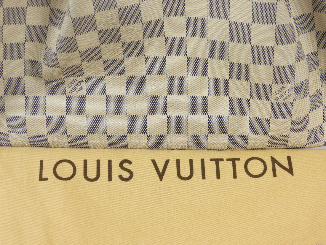 Louis Vuitton White Grey Damier Azur Coated Canvas Siracusa Hobo Bag MM